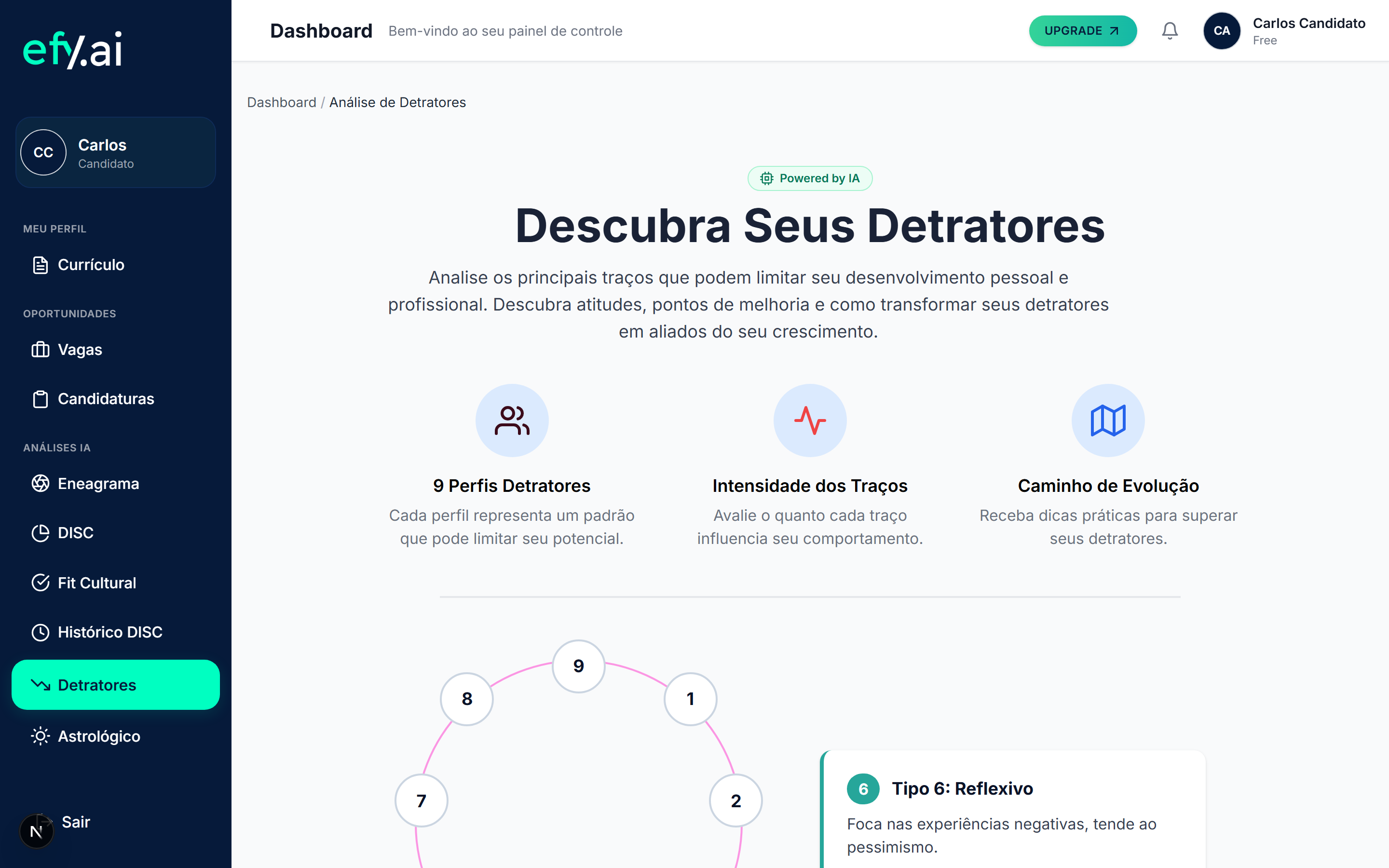 Radar de Competências e Comparativo de Equipe Efy AI